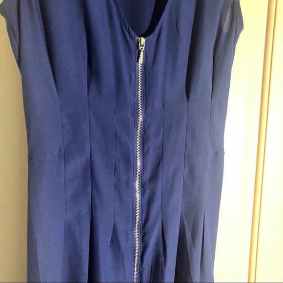 Navy H&M knee length dress - Picture 2 of 4